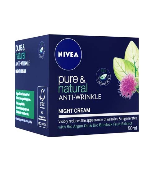 Nivea Pure & Natural Anti-Wrinkle Night Cream 50ml
